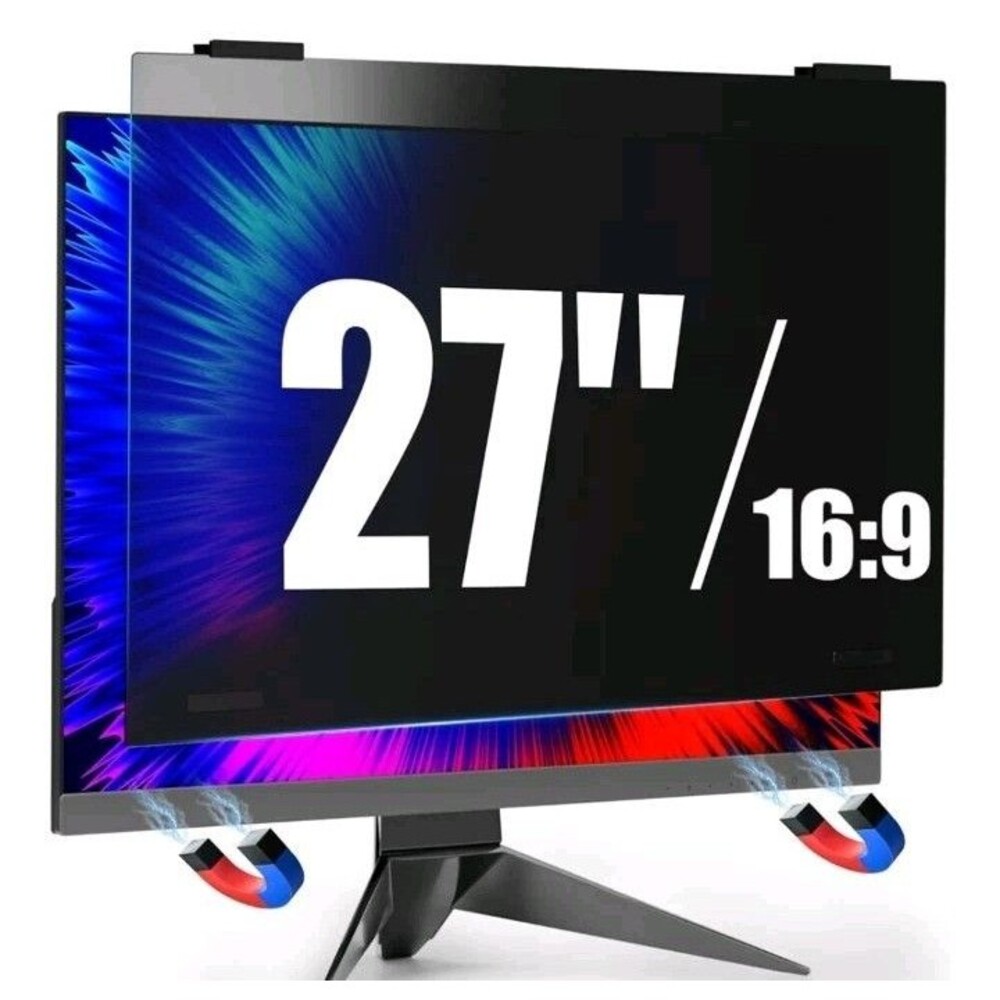 27" Hanging Privacy Screen For Computer 16:9 Aztec Ratio Magnetic Anti-glare...